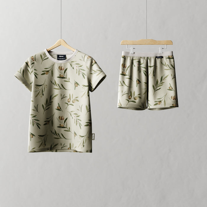 Children's Shortie PJ Set Olives