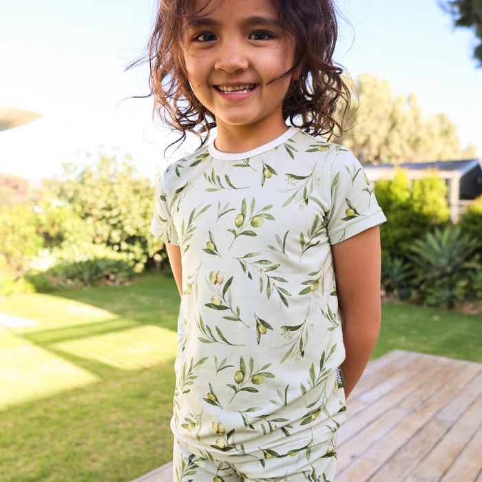 Children's Shortie PJ Set Olives