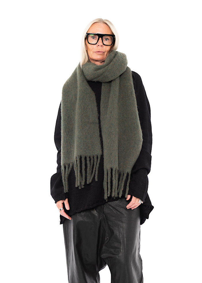 CL FRINGED ALPACA-BLEND SCARF