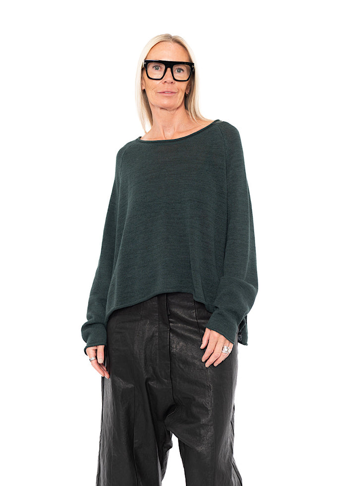 CL RELAXED LINEN-BLEND KNIT PULLOVER