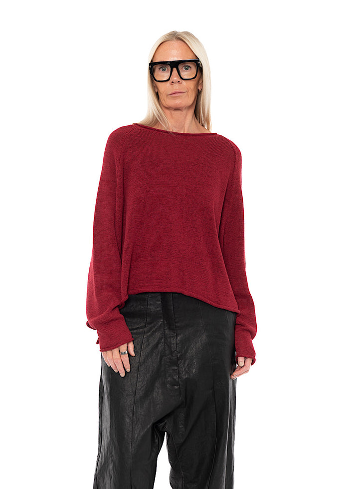 CL RELAXED LINEN-BLEND KNIT PULLOVER