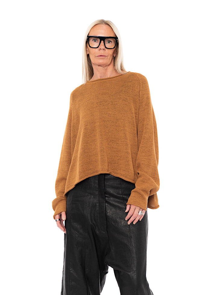 CL RELAXED LINEN-BLEND KNIT PULLOVER