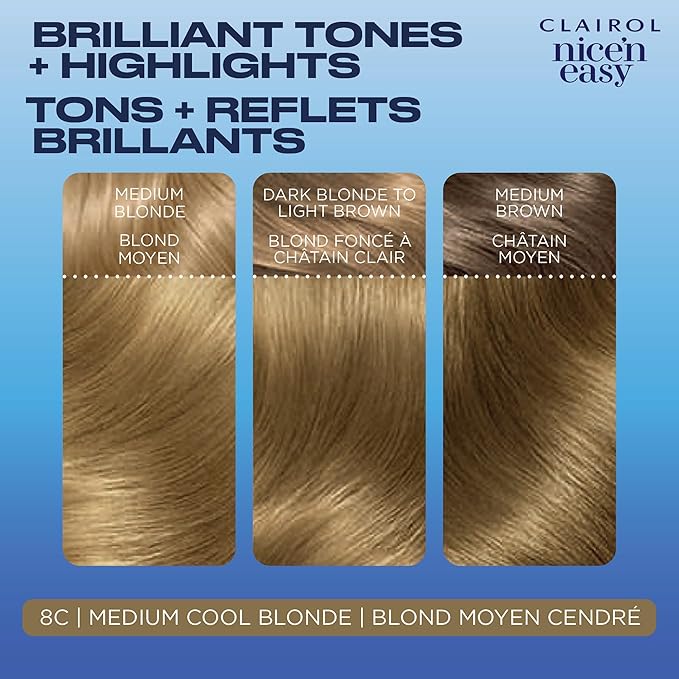 CLAIROL Nice ‘N Easy cream hair Color. Medium cool blonde  8C
