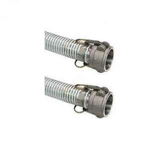 Clear PVC 2.5" Suction Hose Assembly with F/F Cam Lock Fittings - 25 Ft