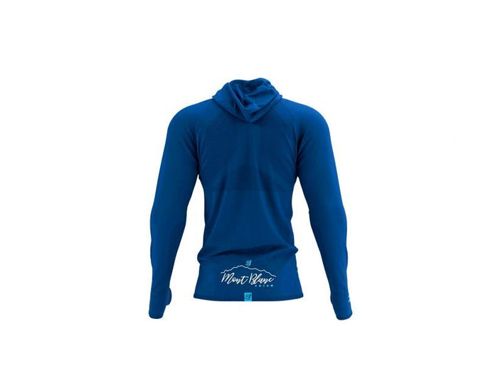 Compessport Men's 3D Thermo Seamless Hoodie Zip - Mont Blanc 2022 - BLUE