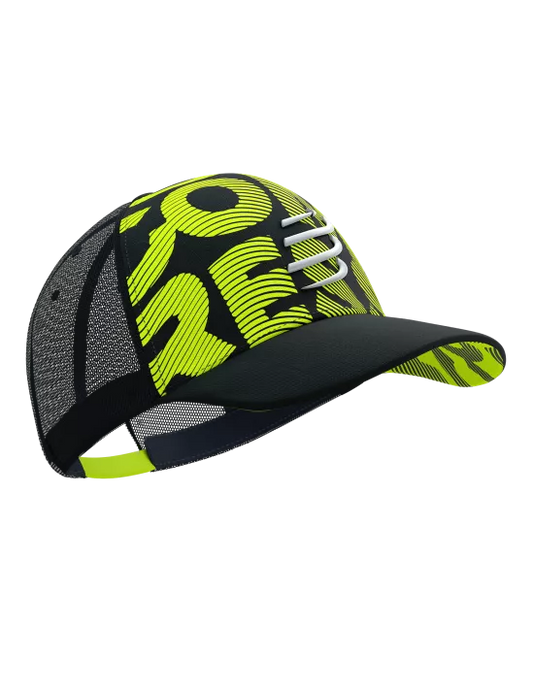 Compressport Unisex's Trucker Cap Flash - Black/Fluo Yellow