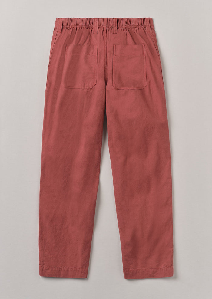 Cotton Linen Workwear Trousers | Red Brick