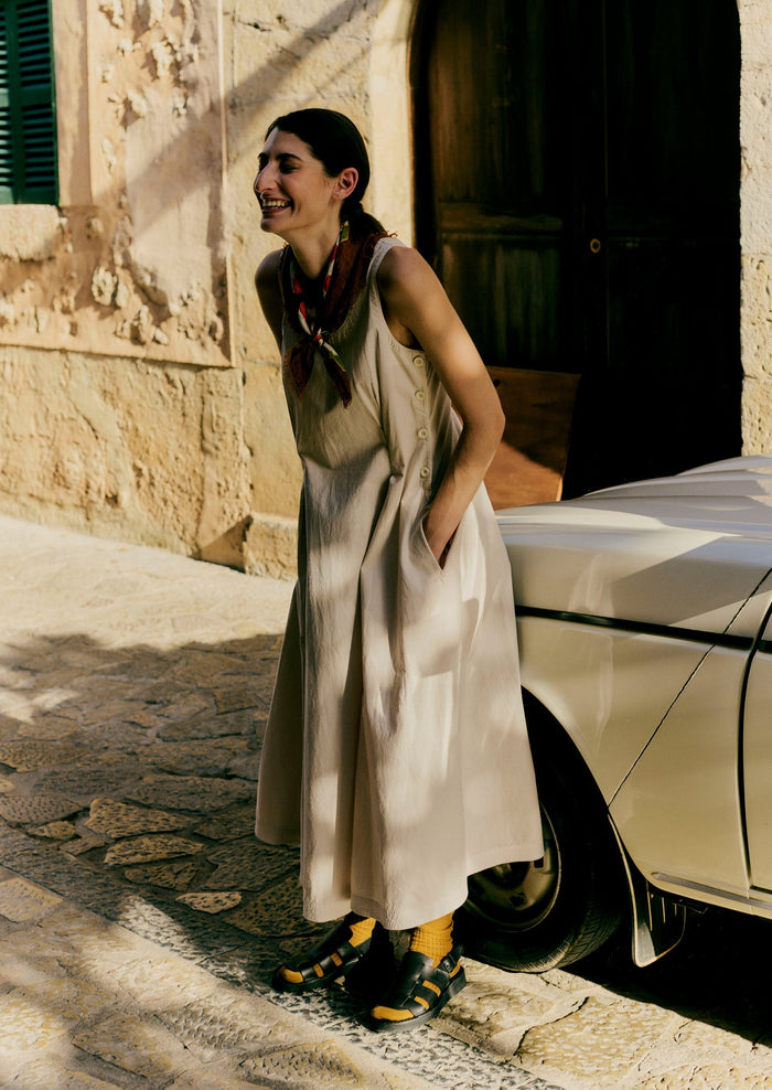 Cotton Poplin Sun Dress | Raw Linen