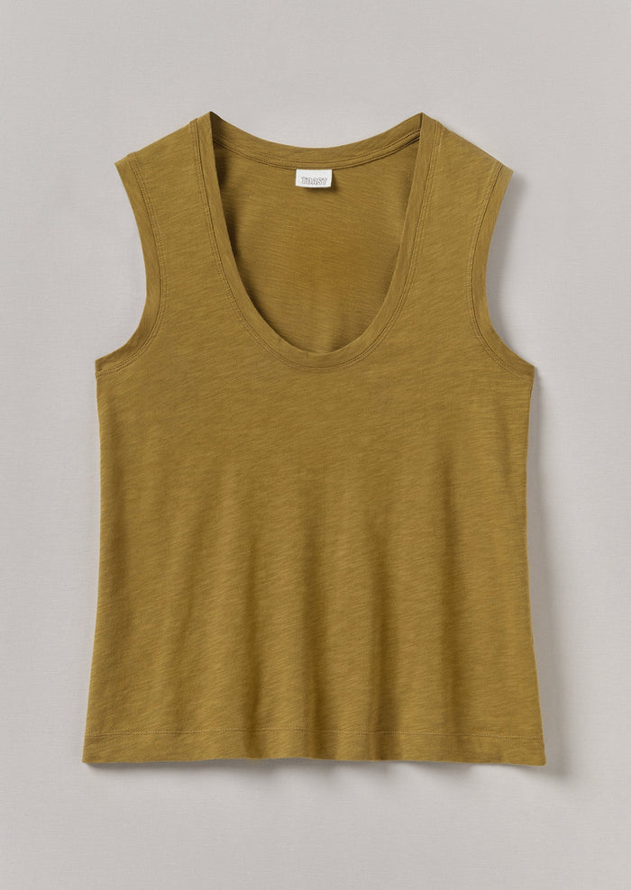 Cotton Sleeveless Tee | Leaf
