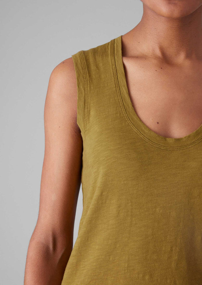 Cotton Sleeveless Tee | Leaf