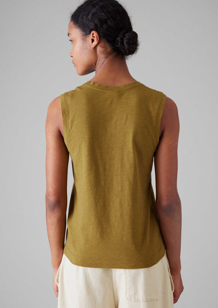 Cotton Sleeveless Tee | Leaf