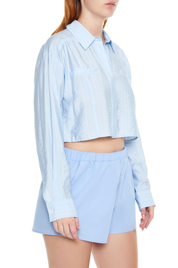 Cropped Pinstripe Shirt