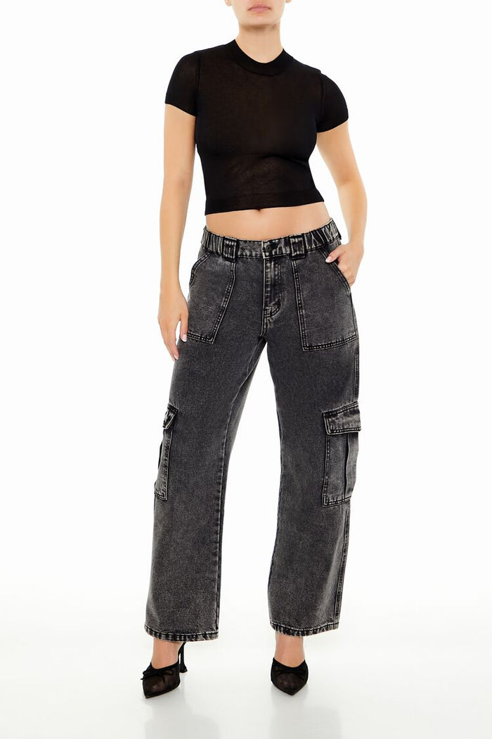 Cropped Sweater-Knit Tee
