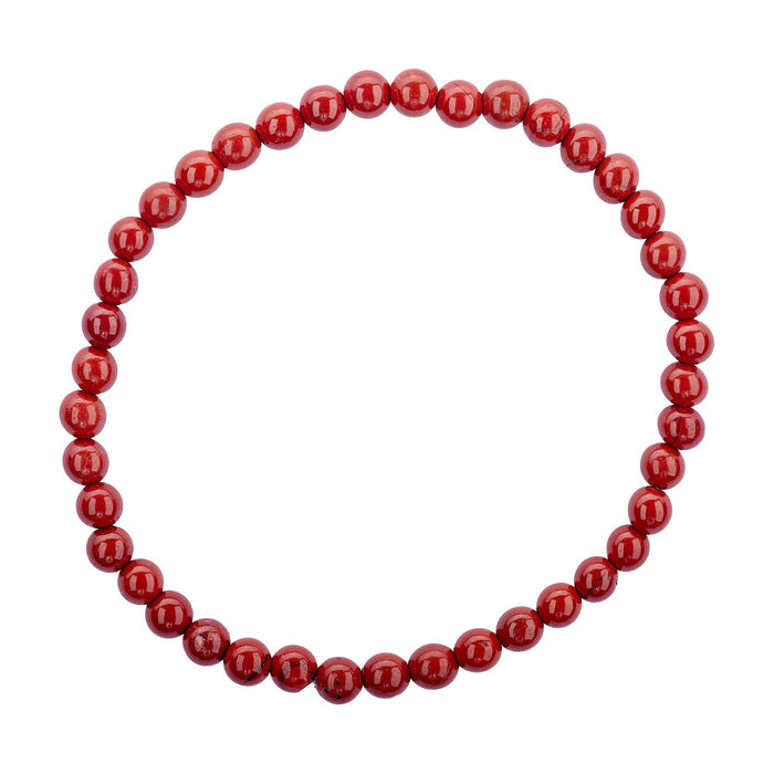 Crystal Bracelet - 4mm Red Jasper