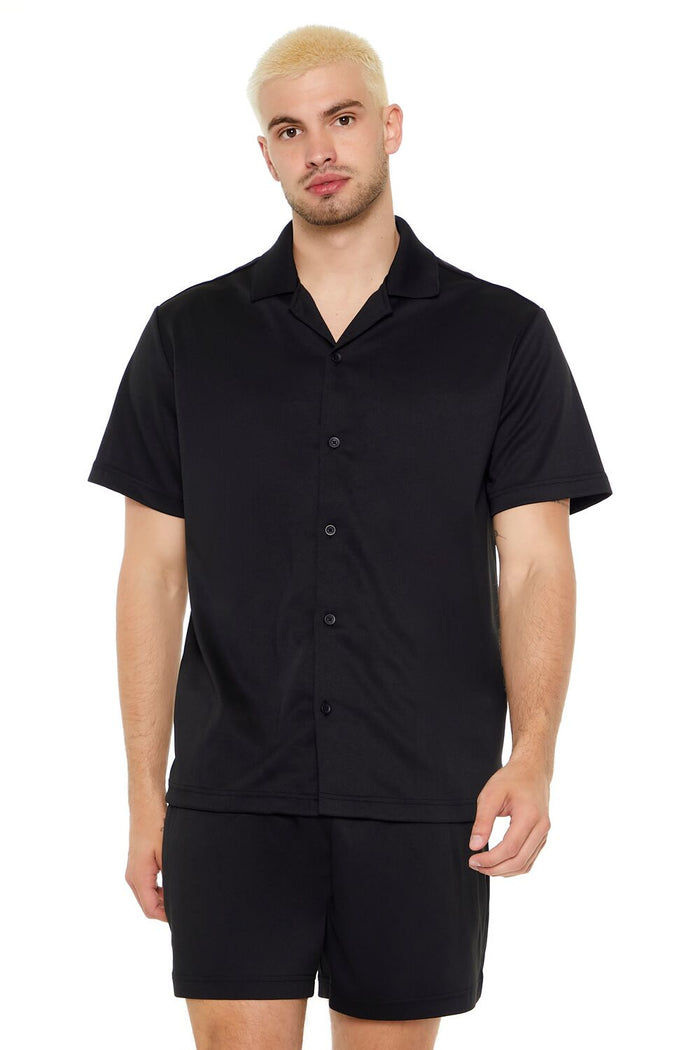 Cuban Collar Button-Up Shirt