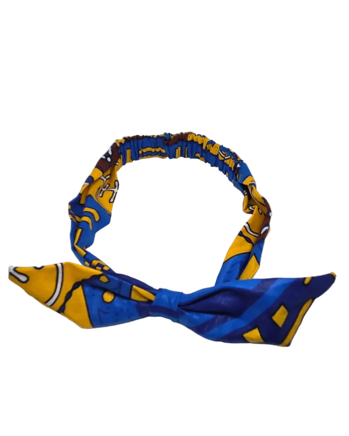 Yellow-Blue Bow-Tie (Medium/Regular Adult Head/22in)