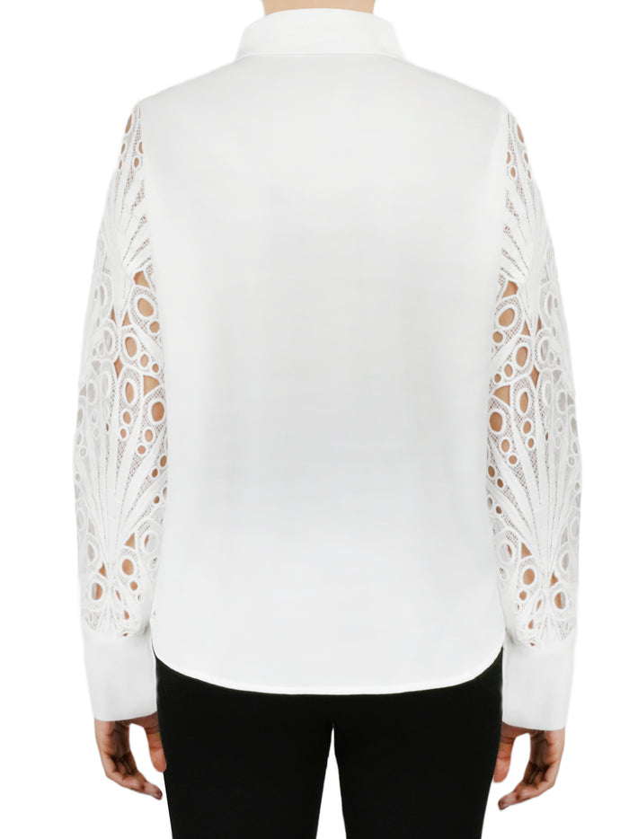 Cutout Sleeve Button Down