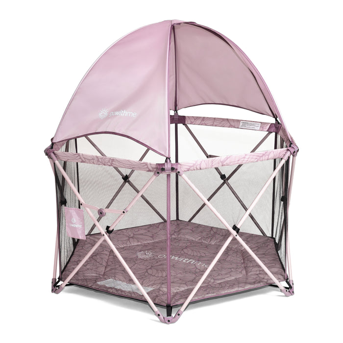 LIMITED EDITION- Go With Me® Eclipse Deluxe Portable Playard with Canopy - Canyon Rose - Baby Delight