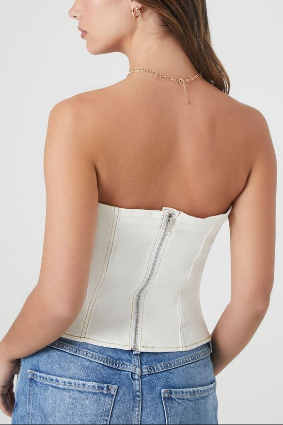 Denim Bustier Tube Top
