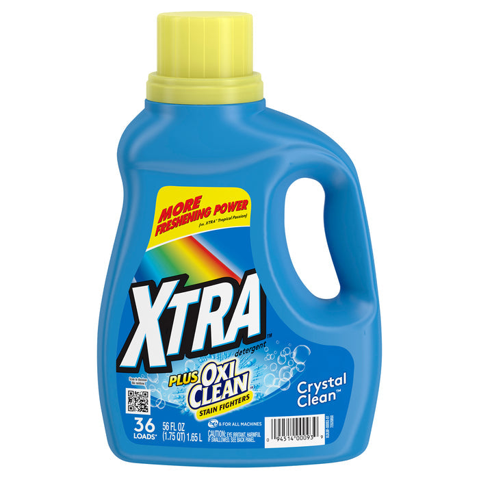 Detergente líquido para ropa XTRA Plus OxiClean, Crystal Clean, 36 lavados, 1.6 litros