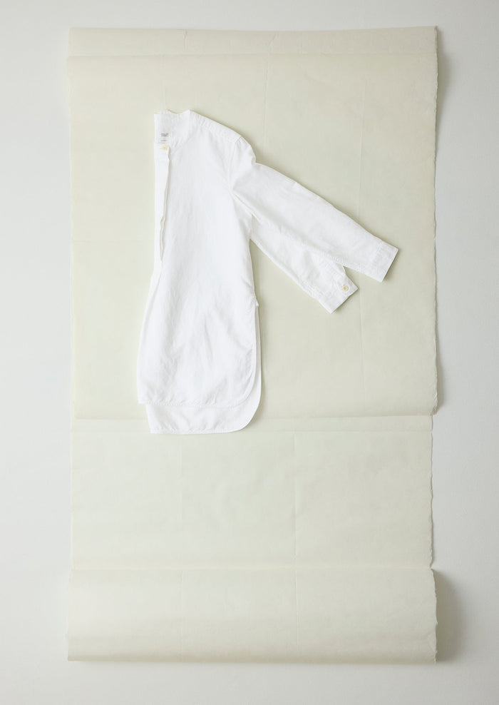 Elena Cotton Linen Tunic Shirt | Paper White
