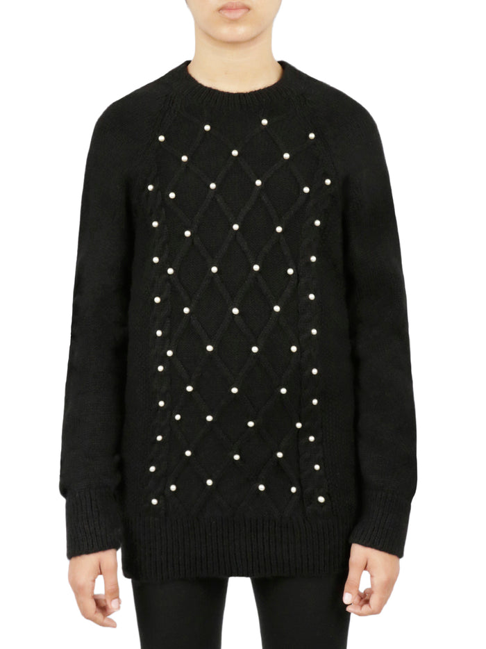 Embellished Cable Pullover