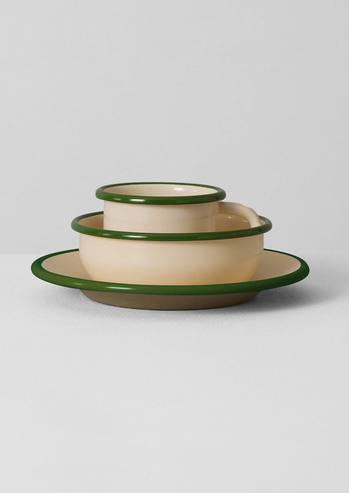 Enamel Picnic Bowl | Cream/Leaf