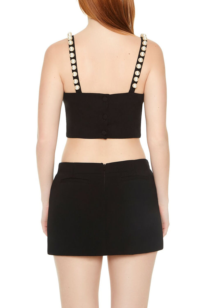 Faux Pearl Crop Top