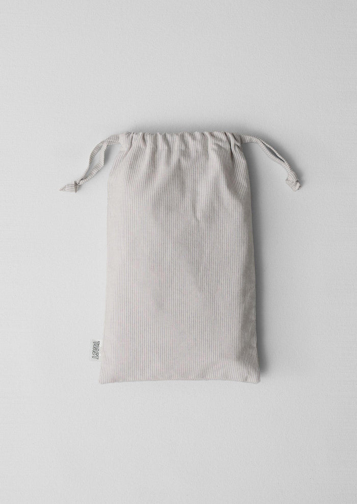 Fine Stripe Cotton Housewife Pillowcase | Ecru/Smoke Blue