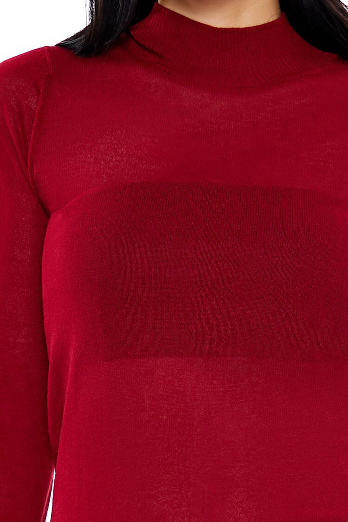 Fitted Mock Neck Sweater
