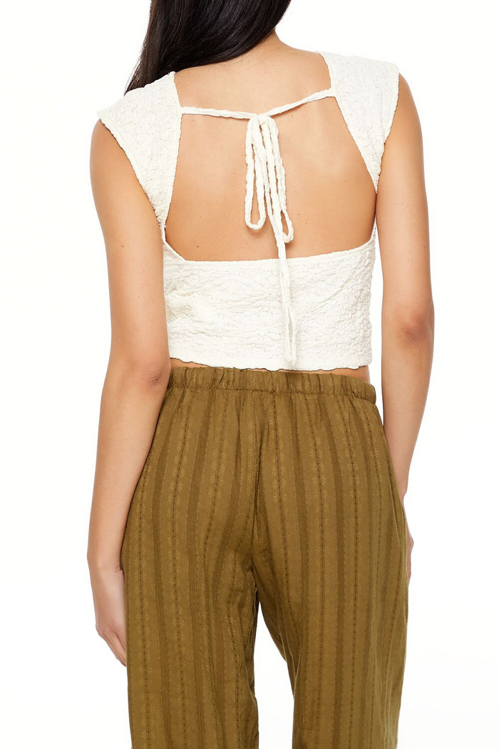 Floral Tie-Back Crop Top