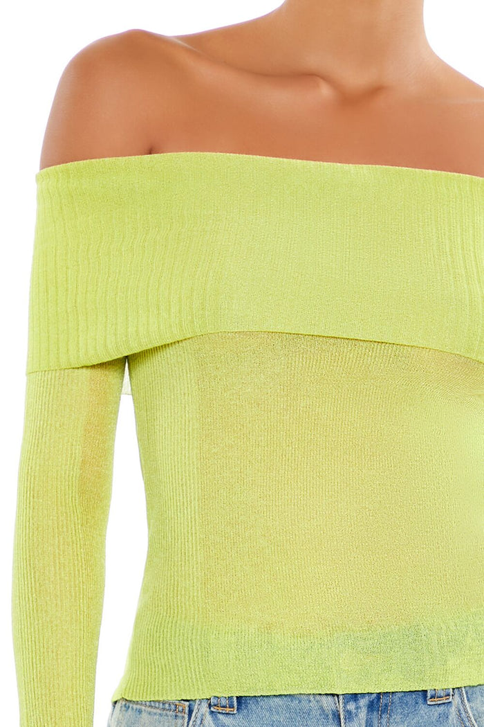 Foldover Off-the-Shoulder Sweater