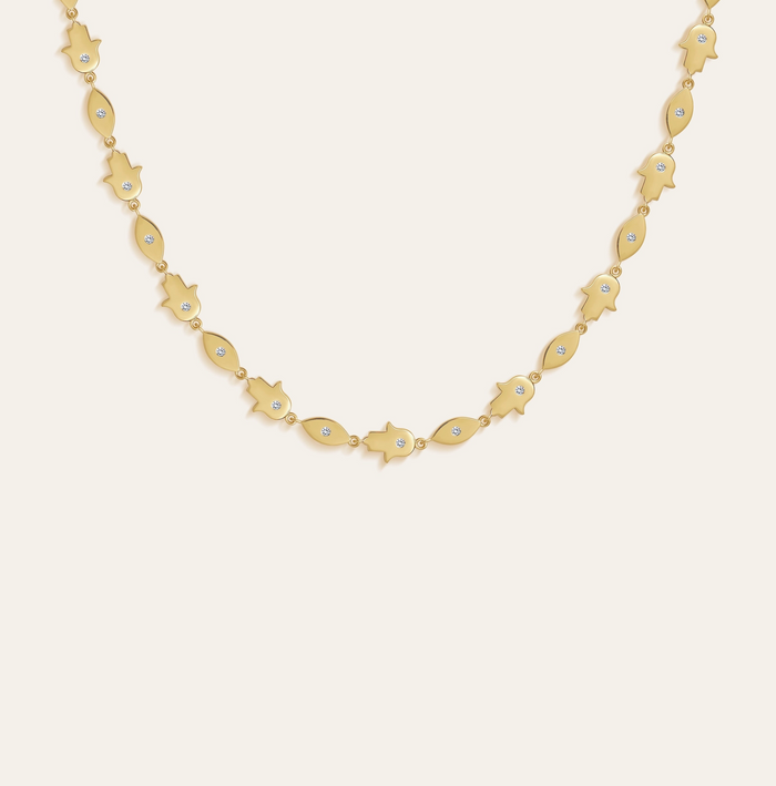 Fortune Hamsa Eye Necklace