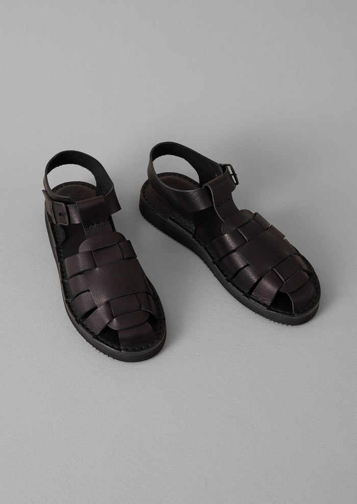 Fracap Leather Sandals | Black