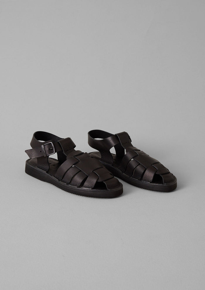 Fracap Leather Sandals | Black