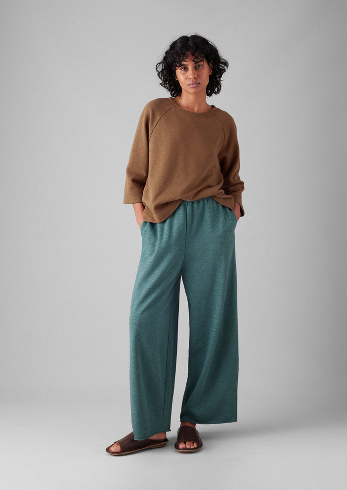 Full Length Loopback Jersey Trousers | Dusty Jade