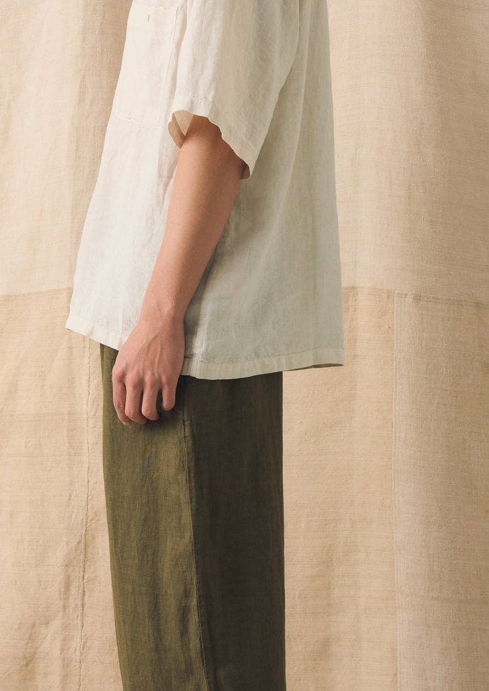 Garment Dyed Linen Drawstring Trousers | Pear