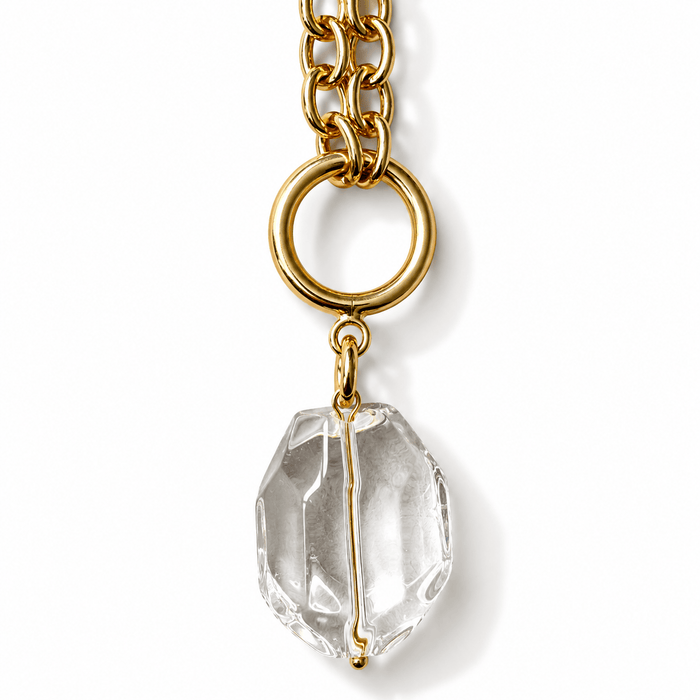 Crystal Quartz / Antique Gold