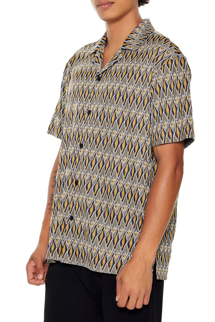 Geo Print Button-Up Shirt