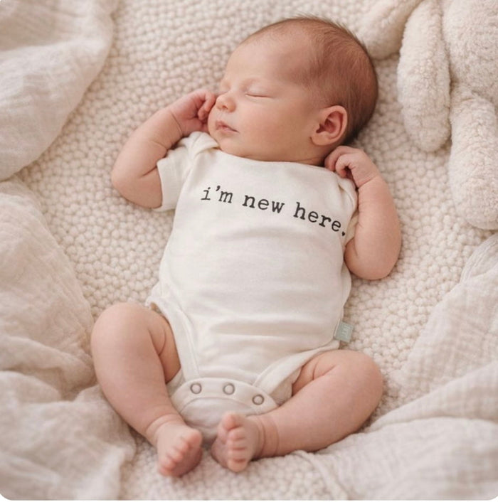 Baby graphic bodysuit | i'm new here finn + emma