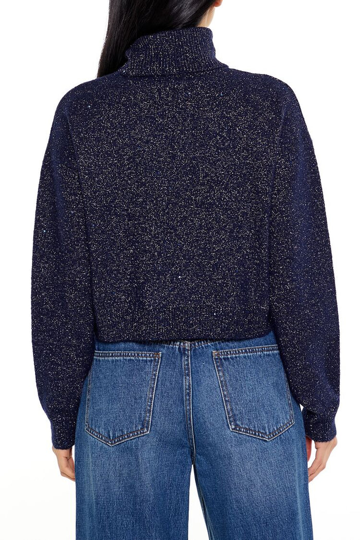 Glitter Knit Turtleneck Sweater