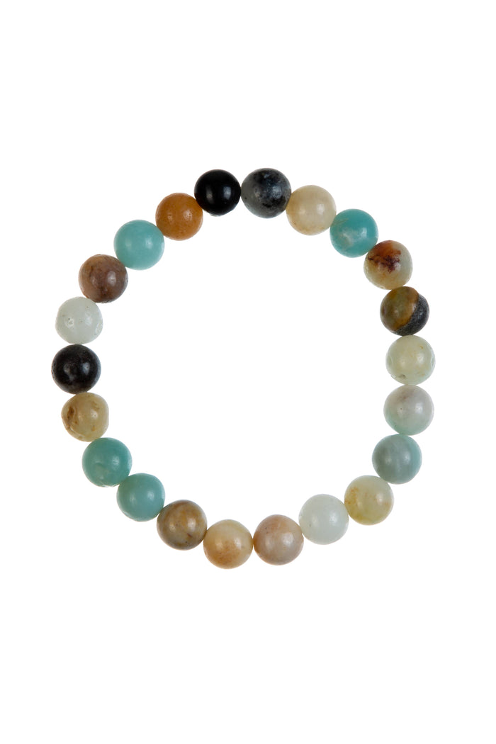 GLOSS Amazonite Stone Beaded Bracelet: 4MM