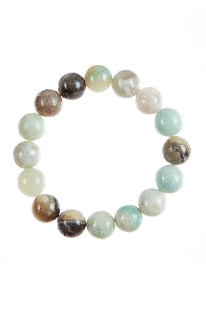 GLOSS Amazonite Stone Beaded Bracelet: 4MM