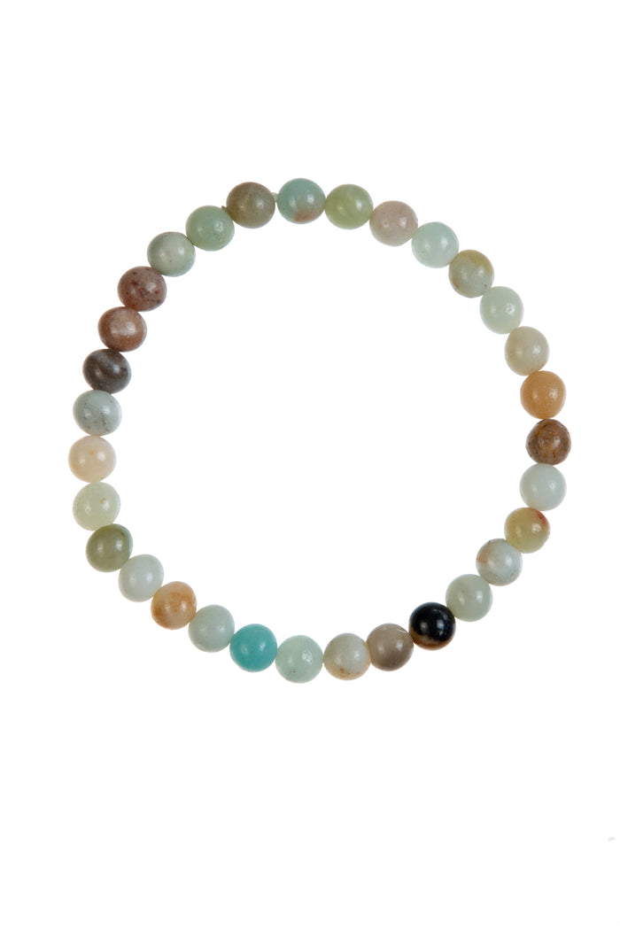 GLOSS Amazonite Stone Beaded Bracelet: 4MM