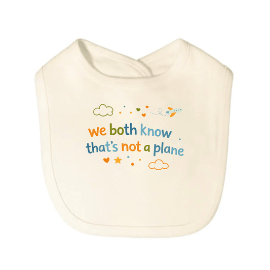Baby graphic bib | not a plane finn + emma