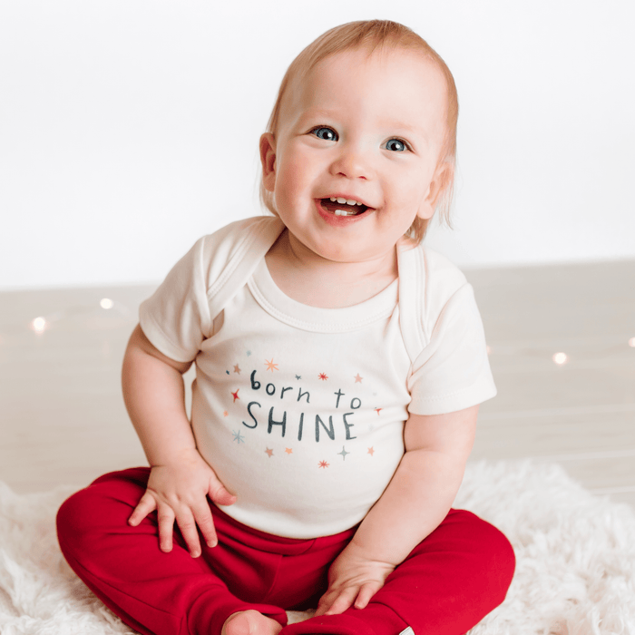 Baby graphic bodysuit | born to shine finn + emma