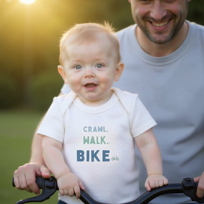 Baby graphic bodysuit | crawl walk bike finn + emma