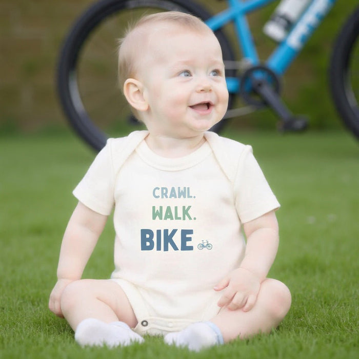 Baby graphic bodysuit | crawl walk bike finn + emma