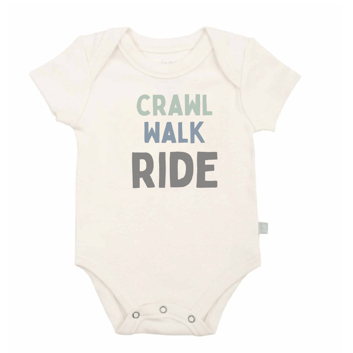 Baby graphic bodysuit |crawl walk ride finn + emma