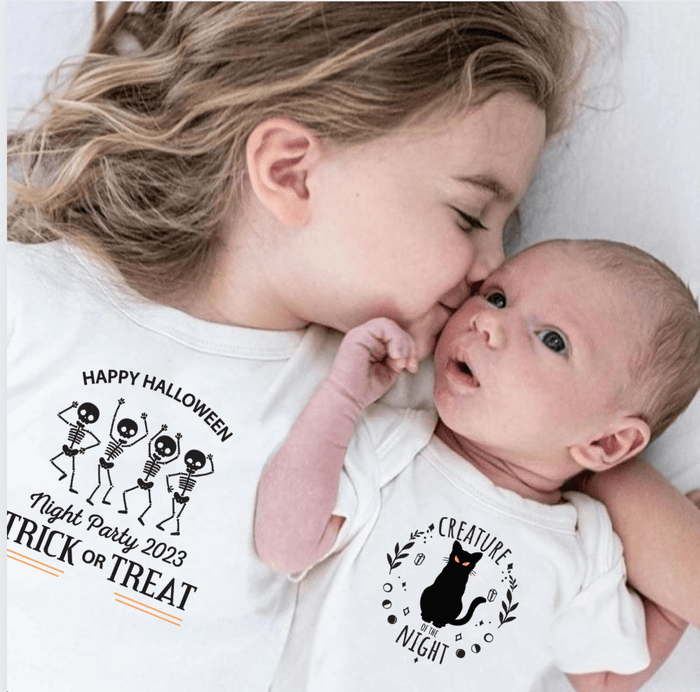 Baby graphic bodysuit | creature of the night finn + emma